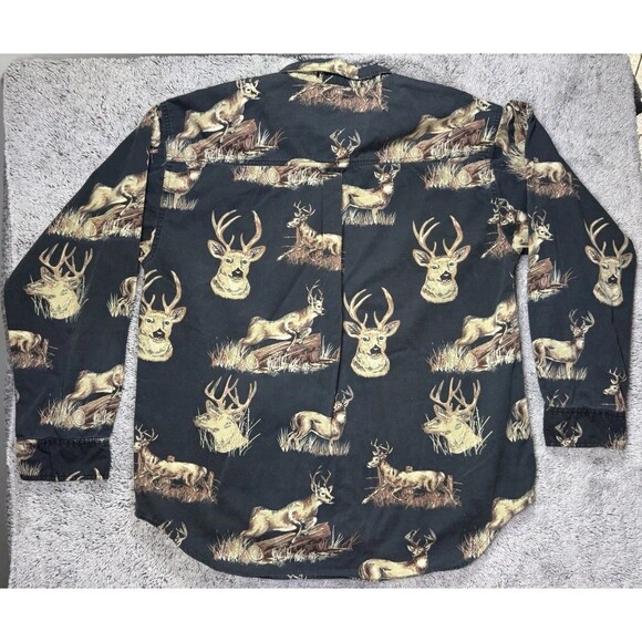 Outdoor‎ Life Shirt Mens Large Deer AOP Button Up Hunting Cotton Field Tested - Picture 8 of 9
